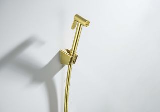 Гигиенический ручной душ Aquatek AQ2054BG со шлангом и держателем шлифованное золото