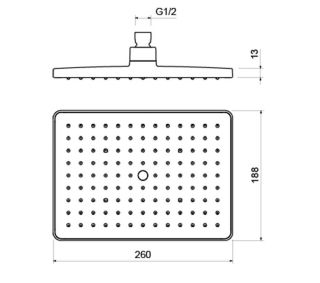 Верхний душ Aquatek AQ2087MB 26см чёрный матовый