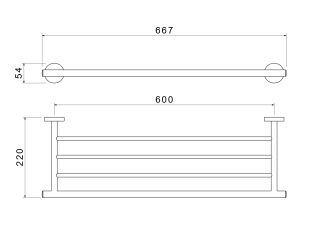Полка для полотенец Aquatek Оберон AQ4222BG шлифованное золото
