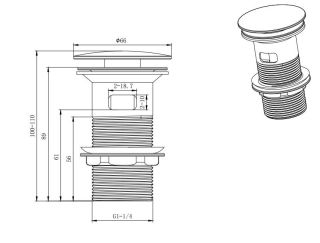 Донный клапан Aquatek AQ6001MB с переливом чёрный матовый