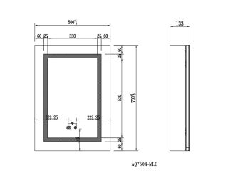 Зеркало-шкаф с подсветкой Aquatek AQ7504-MLC 50 см хром