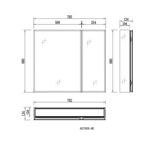 Зеркало-шкаф Aquatek AQ7808-MC 76 см хром