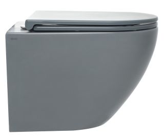 Подвесной унитаз AQUAme AQM2002MGR с крышкой-сиденьем серый матовый