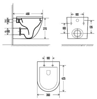 Подвесной унитаз AQUAme AQM2002MW с крышкой-сиденьем белый матовый