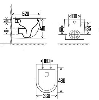 Подвесной унитаз AQUAme AQM2010 с крышкой-сиденьем белый глянцевый