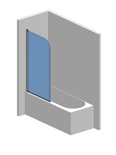 Шторка на ванну AQUAme AQM2851 80см хром