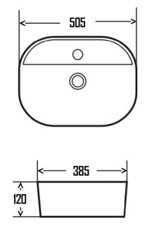 Раковина AQUAme AQM5002 50см белый глянцевый