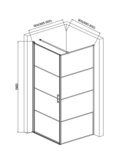 Душевой уголок AQUAme AQM5215-LH-9 90x90см чёрный матовый