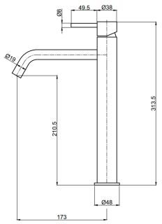 Смеситель для раковины AQUAme Siena AQM6214MB чёрный матовый