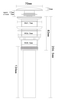 Донный клапан для раковины AQUAme AQM7002-1W с переливом белый