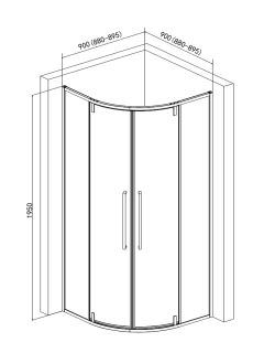 Душевой уголок AQUAme AQM7101-9 90x90см хром