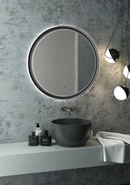 Зеркало с подсветкой ArtMax Napoli AM-Nap-800-DS-F-Grey 80 см тёмно-серый