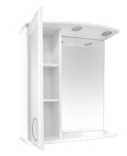 Зеркальный шкаф с подсветкой Misty Астра 60см левый белый