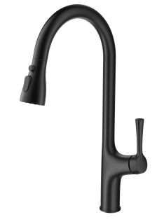 Смеситель для кухни Wonzon & Woghand WW-AE54123-BGG с выдвижным изливом тёмный графит