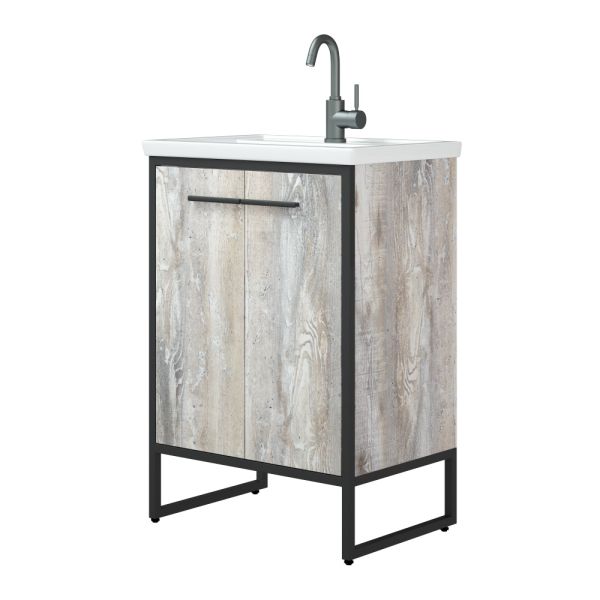 Тумба под раковину Corozo Айрон 70см антик/чёрный SD-00000343