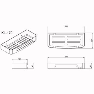 Полка прямоугольная AZARIO ALTRE AZ-170B одноэтажная
