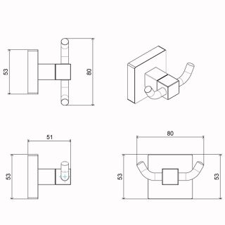 Крючок двойной AZARIO RINA AZ-87005B