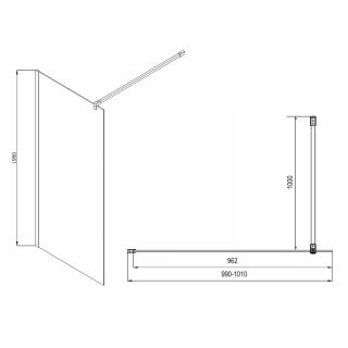 Душевая перегородка Azario CHICAGO Walk-in AZ-NAR6310 1000