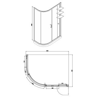 Душевое ограждение Azario VICTORIA AZ-NNQ2131-1-R 900