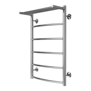 Полотенцесушитель водяной AZARIO VERONA AZ04158P 500/800 с полкой, 5 секций, нижнее/диагональное подключение, 1/2, хром