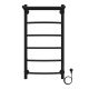 Полотенцесушитель электрический AZARIO VERONA AZ04848PB 400/800 5 секций, с полкой, тен справа, черный