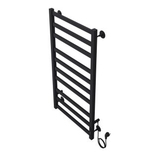 Полотенцесушитель электрический AZARIO PALERMO AZ83850B 500/1000 квадрат, 10 секций, диммер справа, черный