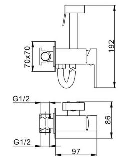Гигиенический душ со смесителем Splenka S98.52.03 золотой сатин
