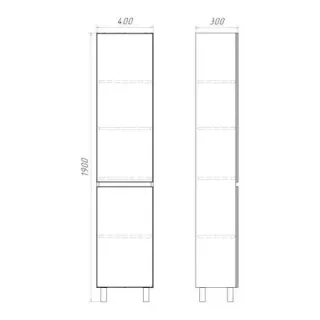 Пенал Comforty Лозанна 00-00017838 белый 40 см