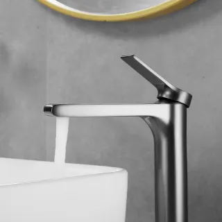 Смеситель для раковины Shevanik S8311T оружейная сталь