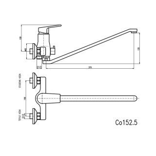 Смеситель для ванны Rav Slezak Colorado CO152.5 Хром