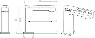 Смеситель для раковины Boheme Q 141-CRG.2 хром/золото