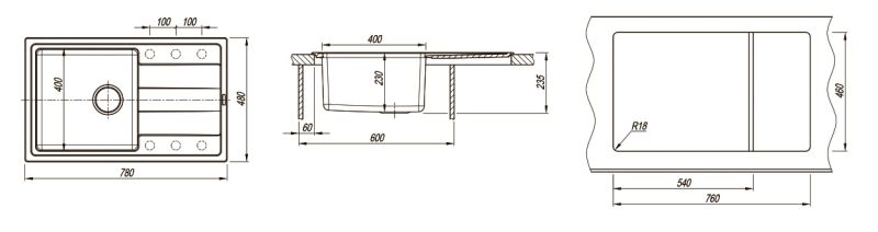 Кухонная мойка Florentina Комби 780 песочный