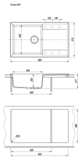 Кухонная мойка Florentina Тоскана 860 шампань