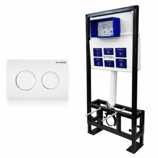 SET Инсталляция Sava Free Standing+клавиша смыва COOL белый глянец круг.