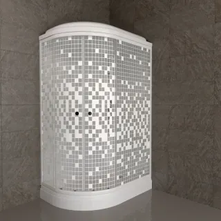 Душевая кабина Triton Коралл Щ0000043488 правая 120x80 см профиль белый стекло мозаика