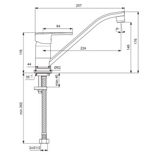Смеситель Vidima Uno BA241AA для кухни