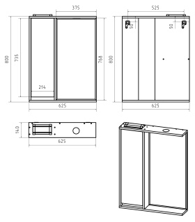 Зеркальный шкаф с подсветкой Brevita Balaton BAL-04065-03-01Л левый 65см белый/бежевый