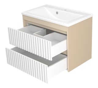 Подвесная тумба под раковину Brevita Balaton BAL-06075-03-012Я 75см белый/бежевый