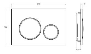 Кнопка смыва BelBagno BB-17C-GM оружейная сталь