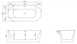 Акриловая ванна BelBagno отдельностоящая, белая BB405-1500-800
