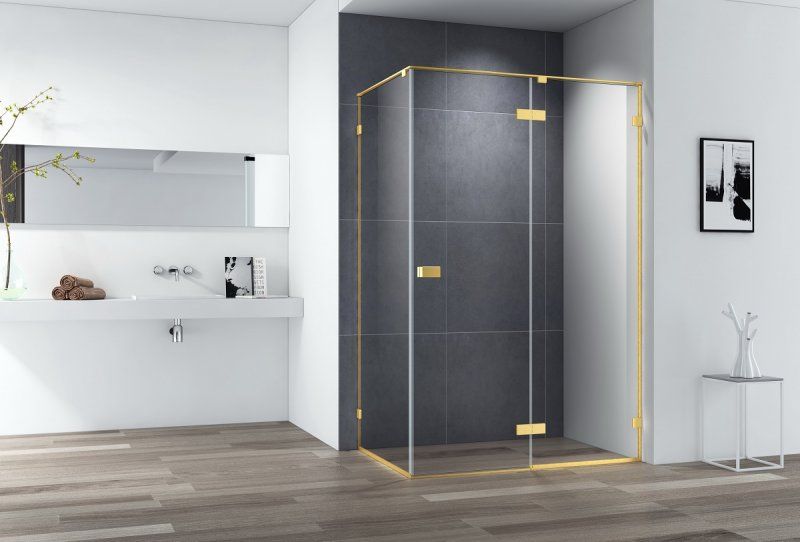 Душевой уголок Cezares Bellagio 100x80см брашированное золото BELLAGIO-AH-1-100/80-C-BORO