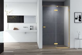 Душевая дверь Cezares Bellagio 120см брашированное золото BELLAGIO-B-12-120-C-BORO