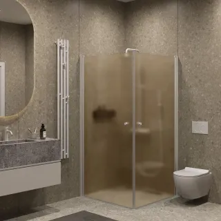 Душевой уголок на монопетле by Deonria U-80-79-6-BR/M-W 80x79см белый/бронза матовая