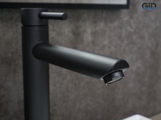 Смеситель высокий для раковины Gid Berlin SS080-BM-D SS080BMD черный матовый