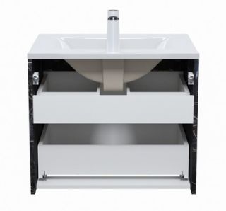 Подвесная тумба с раковиной IDDIS Cloud CLO60B0i95K 60см белый/чёрный мрамор