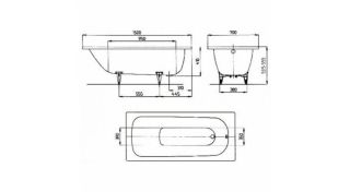 KALDEWEI SANIFORM PLUS 361-1 Easy-clean Стальная ванна белая 150х70