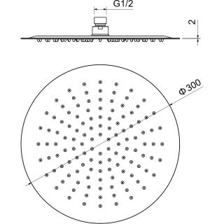Верхний душ Aquatek AQ2075BGM 30 см шлифованный чёрный хром