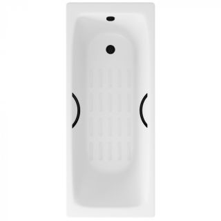 Ванна чугунная Delice Biove DLR220509RB-AS 170х75 с черными матовыми ручками