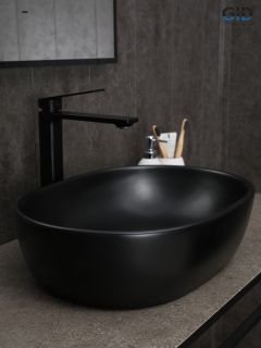 Раковина Gid Bm9026b 53370 накладная черная матовая 48x35x13.5
