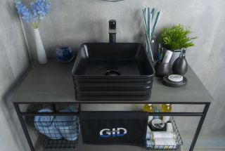 Раковина Gid Bm965 53339 накладная черная матовая 38.5x38.5x13.5